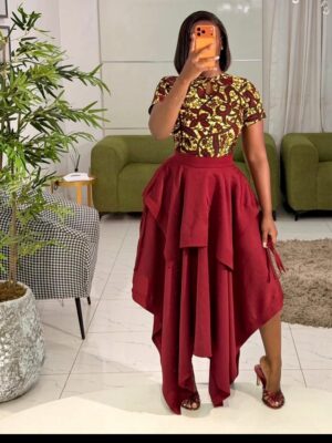 Produit Femme 11 Ensemble Deux Pieces Top Wax + Jupe Bordeaux
