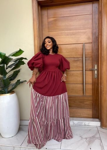 Robe-Longue-Bordeaux-Bicolore Robe Longue Bordeaux Bicolore