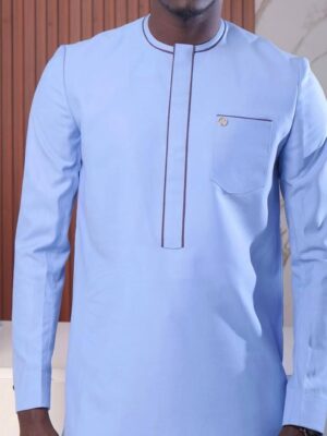 Tunique Homme Bleu Ciel Style Moderne Tunique Homme Bleu Ciel Style Moderne