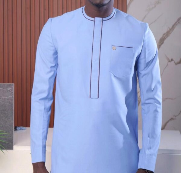 Tunique Homme Bleu Ciel Style Moderne Tunique Homme Bleu Ciel Style Moderne