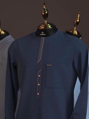 Tunique Homme Bleu Marine Broderie Dorée Tunique Homme Bleu Marine Broderie Dorée