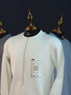 Tunique Homme Blanc Broderie Florale Rose Tunique Homme Blanc Broderie Florale Rose
