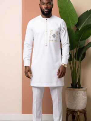 Ensemble-Blanc-Brode-Or Ensemble Blanc Brodé Or