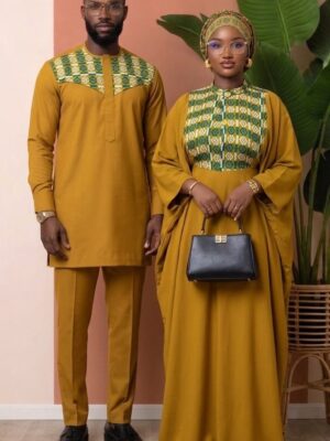 Ensemble Couple Moutarde Kente